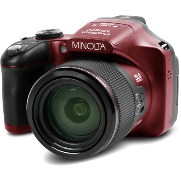 Minolta Pro Shot 20 Mega Pixel HD Digital Camera with 16GB SD Card (MN67Z-R) – Red