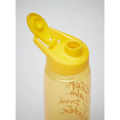 Slogan Print Water Bottle with Spout Lid yellow