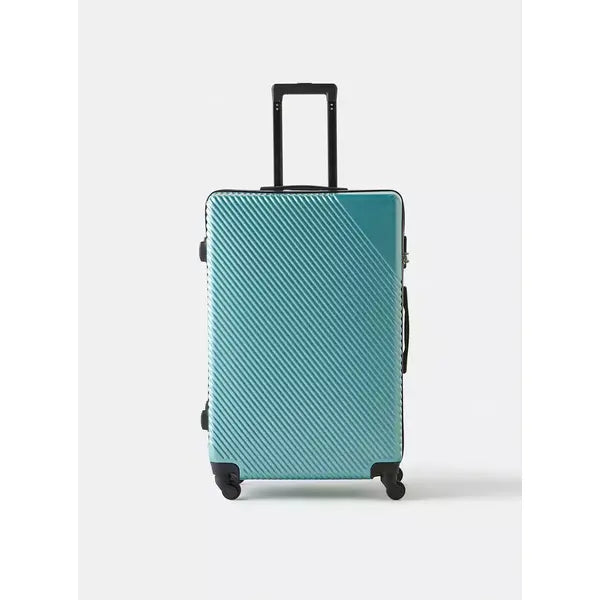 Max fashion Textured Hardcase Trolley Bag with Retractable Handle green