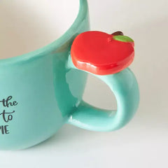 Max fashion Apple Print Dolomite Mug - 440 ml green