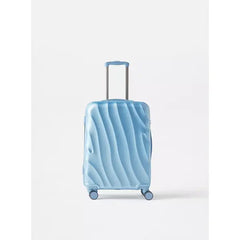 Max fashion Textured Hardcase Trolley Bag with Wheels and Retractable Handle blue