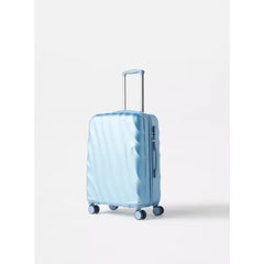 Max fashion Textured Hardcase Trolley Bag with Wheels and Retractable Handle blue