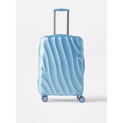 MAX FASHION Textured Hardcase Trolley Bag with Wheels and Retractable Handle blue