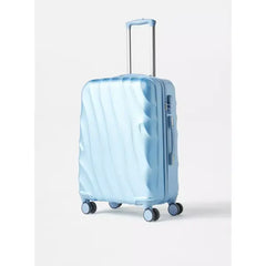 MAX FASHION Textured Hardcase Trolley Bag with Wheels and Retractable Handle blue