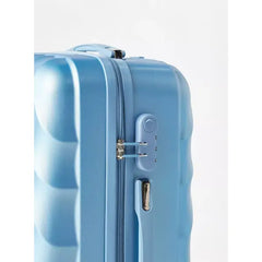 MAX FASHION Textured Hardcase Trolley Bag with Wheels and Retractable Handle blue
