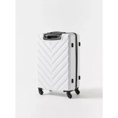 Max fashion Textured Hardcase Trolley Bag with Retractable Handle white