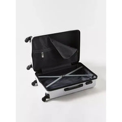 Max fashion Textured Hardcase Trolley Bag with Retractable Handle white