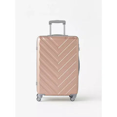 Max fashion Textured Hardcase Trolley Bag with Wheels and Retractable Handle pink
