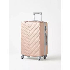 Max fashion Textured Hardcase Trolley Bag with Wheels and Retractable Handle pink