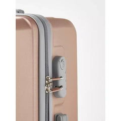 Max fashion Textured Hardcase Trolley Bag with Wheels and Retractable Handle pink