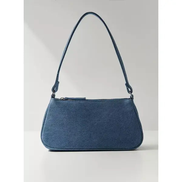 MAX FASHION Solid Shoulder Bag with Zip Closure-Blue