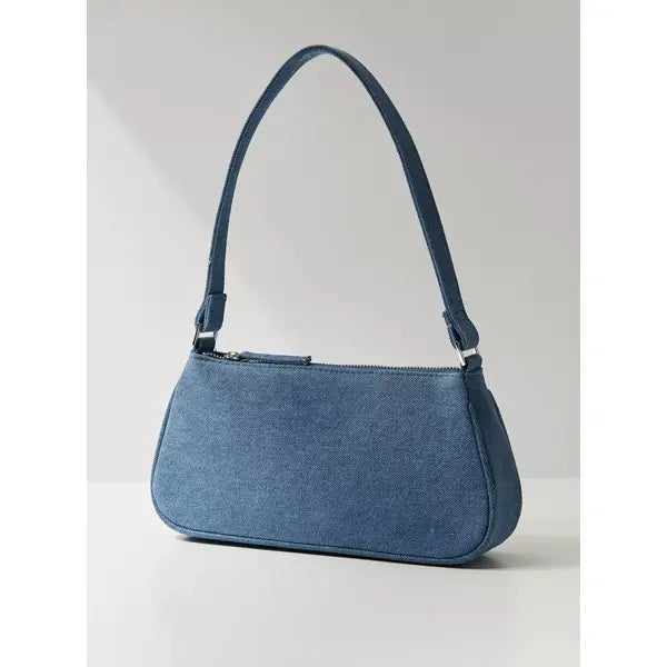 MAX FASHION Solid Shoulder Bag with Zip Closure-Blue