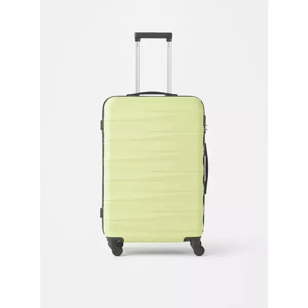 Max fashion Textured Hardcase Trolley Bag with Retractable Handle yellow