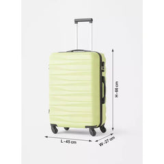 Max fashion Textured Hardcase Trolley Bag with Retractable Handle yellow