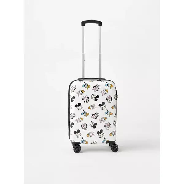 Max fashion All-Over Mickey Mouse and Friends Print Hardcase Trolley Bag with Retractable Handle white
