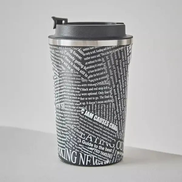 Inky Stainless Steel Double Wall Travel Mug - 380 ml Black