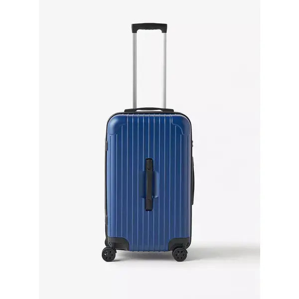 Max fashion Textured Hardcase Trolley Bag with Wheels and Retractable Handle blue
