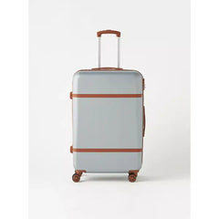 Max fashion Textured Hardcase Trolley Bag with Wheels and Retractable Handle silver
