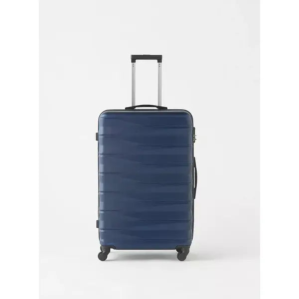 Max fashion Textured Hardcase Trolley Bag with Retractable Handle blue