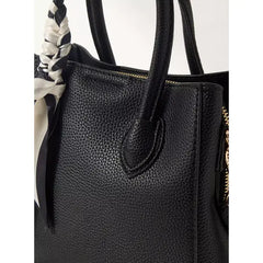 Textured Crossbody with Double Handle -Black