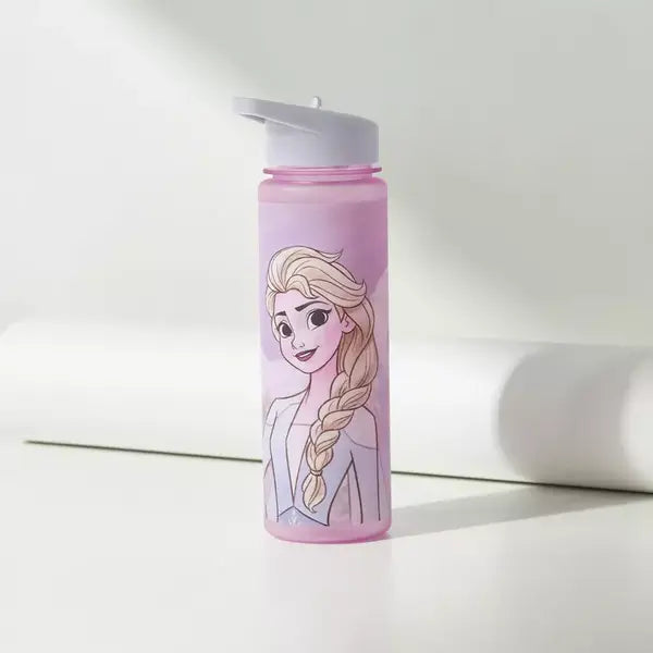 Frozen Print Sipper Water Bottle with Handle - 750 ml pink