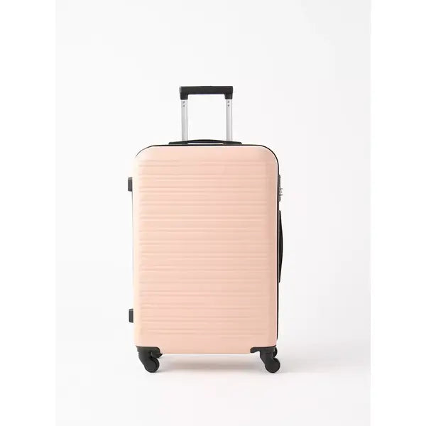 Max fashion Textured Hardcase Trolley Bag with Wheels and Retractable Handle pink