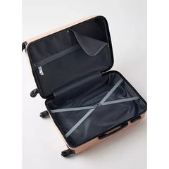 Max fashion Textured Hardcase Trolley Bag with Wheels and Retractable Handle pink