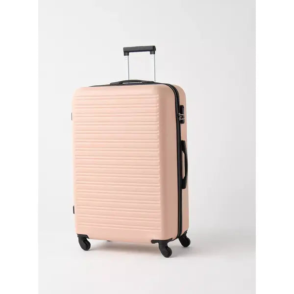 Max fashion Textured Hard Suitcase with Wheels and Retractable Handle peach