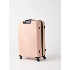 Max fashion Textured Hard Suitcase with Wheels and Retractable Handle peach