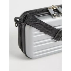 Max fashion Textured Hardcase Cabin Bag with Detachable Strap and Zip Closure