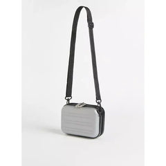 Max fashion Textured Hardcase Cabin Bag with Detachable Strap and Zip Closure