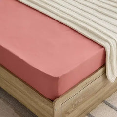Max fashion Derby Solid Microfiber Twin Fitted Sheet - 120x200+25 cm pink