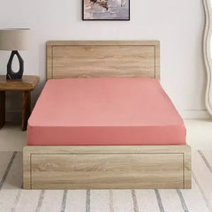 Max fashion Derby Solid Microfiber Twin Fitted Sheet - 120x200+25 cm pink