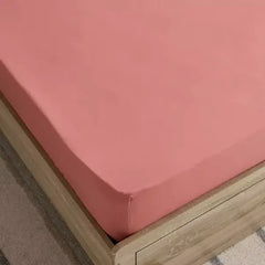 Max fashion Derby Solid Microfiber Twin Fitted Sheet - 120x200+25 cm pink