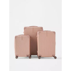 Max fashion Textured Hardcase Trolley Bag with Retractable Handle pink