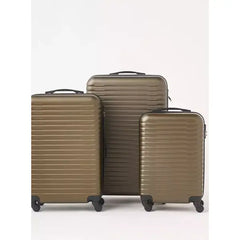 Max fashion Textured Hardcase Trolley Bag with Retractable Handle brown