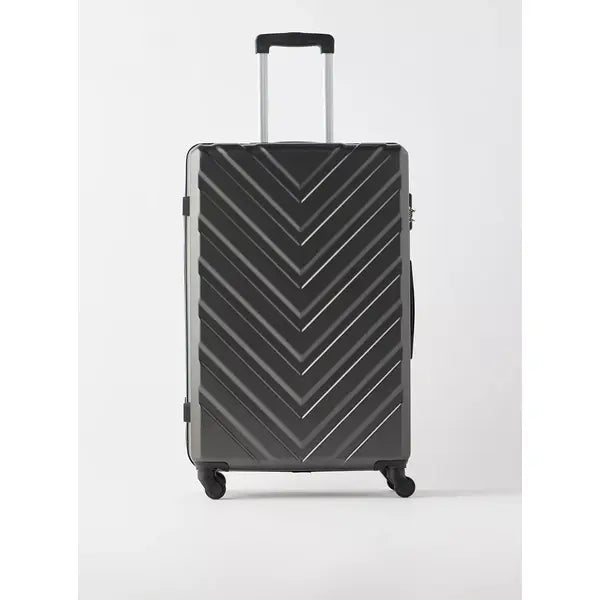 Max fashion Textured Hardcase Trolley Bag with Wheels and Retractable Handle black