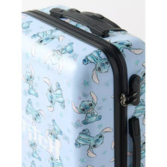 max fashion All-Over Stitch Print Hardcase Trolley Bag with Retractable Handle blue