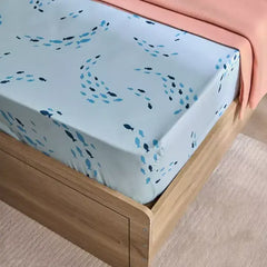 Max fashion Joy Sea World Fishes Twin Microfibre Fitted Sheet - 120x200+25 cm multicolor