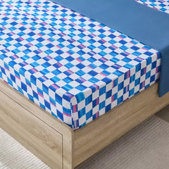 Max fashion Gaming Racer Twin Microfibre Fitted Sheet - 120x200+25 cm blue