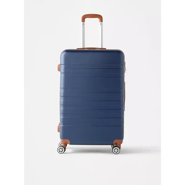 Max fashion Textured 4-Wheel Hardcase Trolley Bag with Retractable Handle blue
