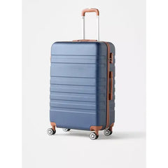 Max fashion Textured 4-Wheel Hardcase Trolley Bag with Retractable Handle blue