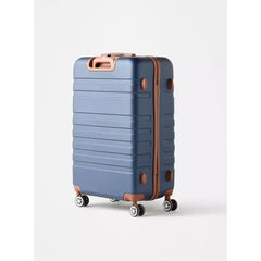 Max fashion Textured 4-Wheel Hardcase Trolley Bag with Retractable Handle blue