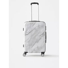 Max fashion Marble Print 4-Wheel Hardcase Trolley Bag with Retractable Handle gray