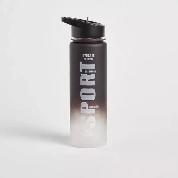 Typographic Print Water Bottle - 700 ml black