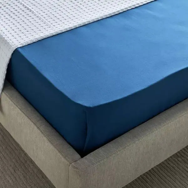 Max fashion Essential Cotton Twin Flat Sheet - 170x260 cm blue