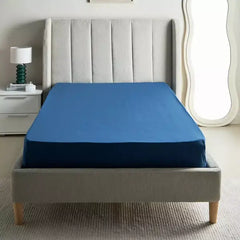 Max fashion Essential Cotton Twin Flat Sheet - 170x260 cm blue