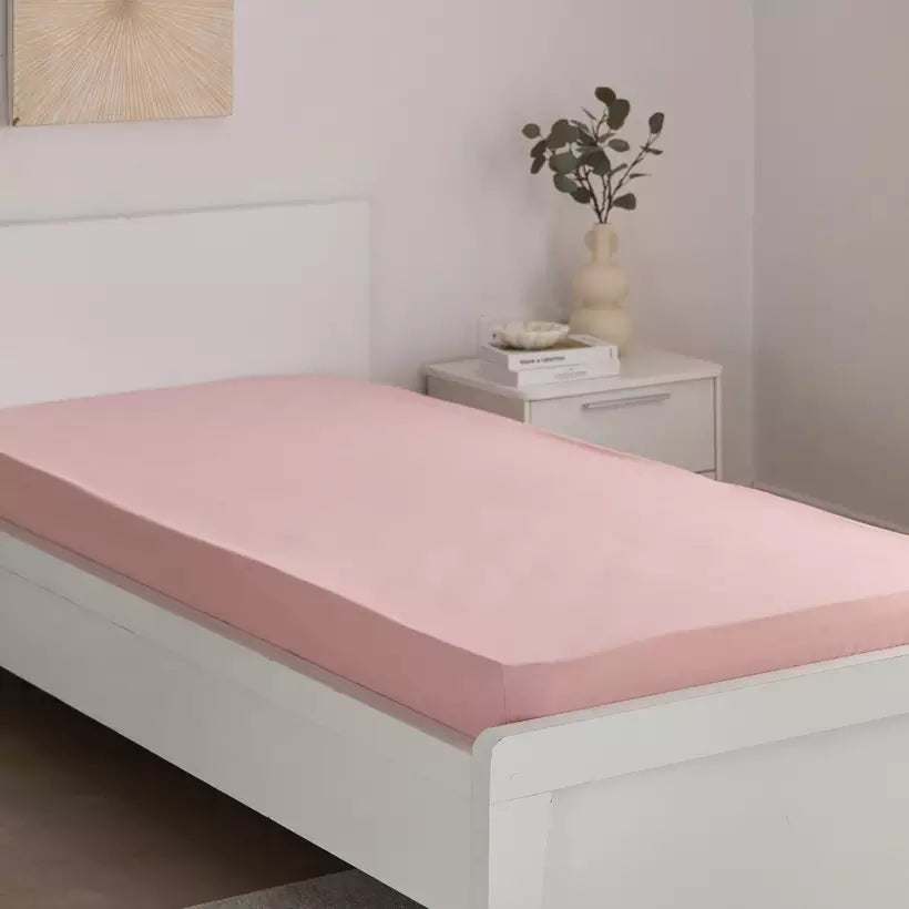 Max fashion Essential Solid Cotton Single Fitted Sheet - 90x200+36 cm