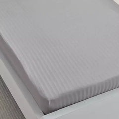 Max fashion Hamilton Stripe Satin Cotton Single Fitted Sheet - 90x200+36 cm gray