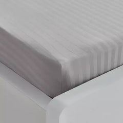Max fashion Hamilton Stripe Satin Cotton Single Fitted Sheet - 90x200+36 cm gray